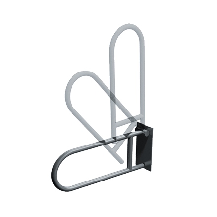 ASI 3413 swing-up stainless steel grab bar, 30 inch, surface mounted