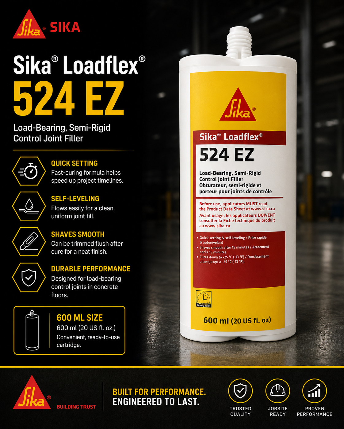 Sika® Loadflex®-524 EZ | Semi-Rigid Polyurea Control Joint Filler