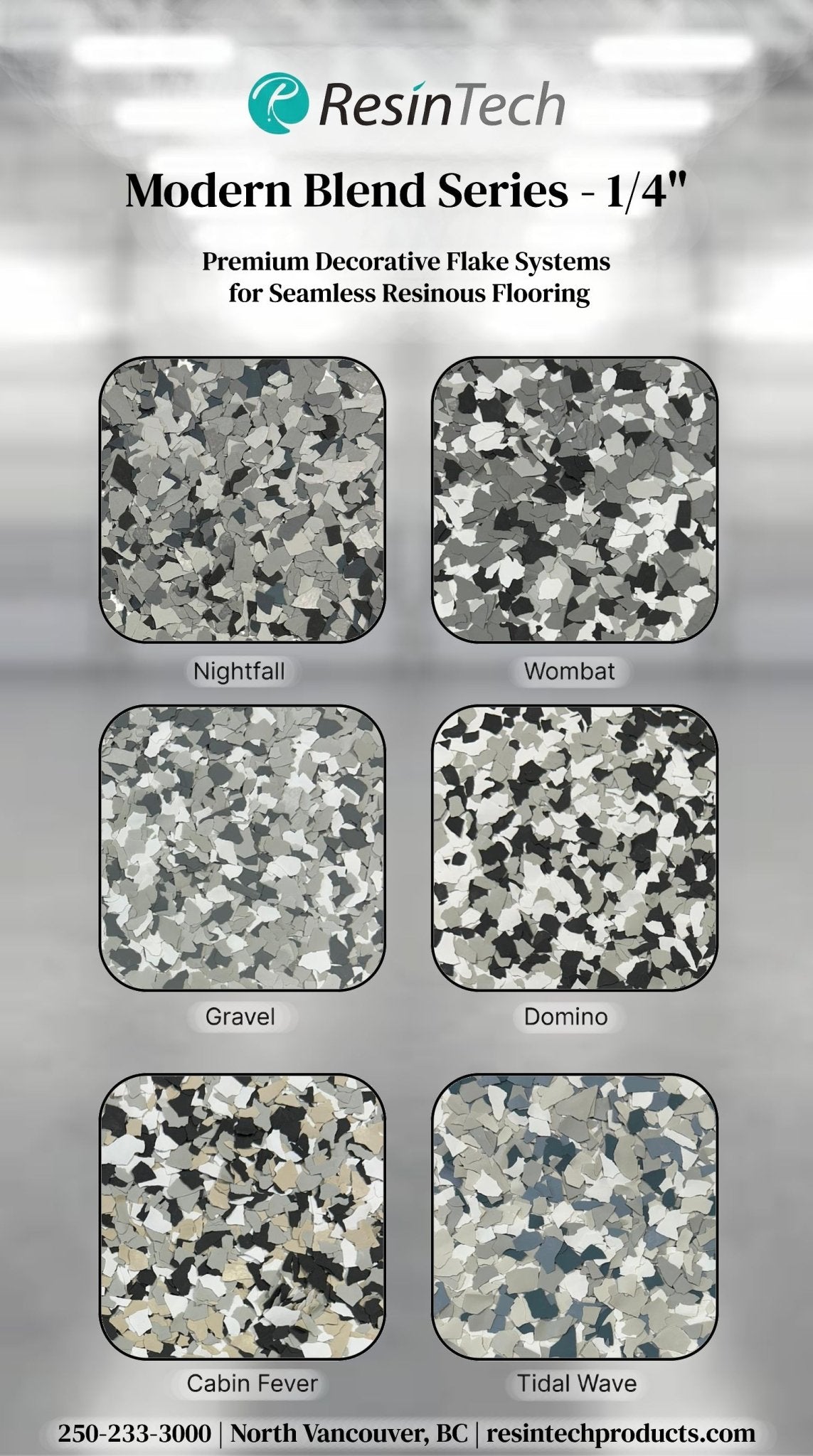 Resintech 1/4'' Blend Flake System (40 LBS/Box) - Canopus Supply Inc