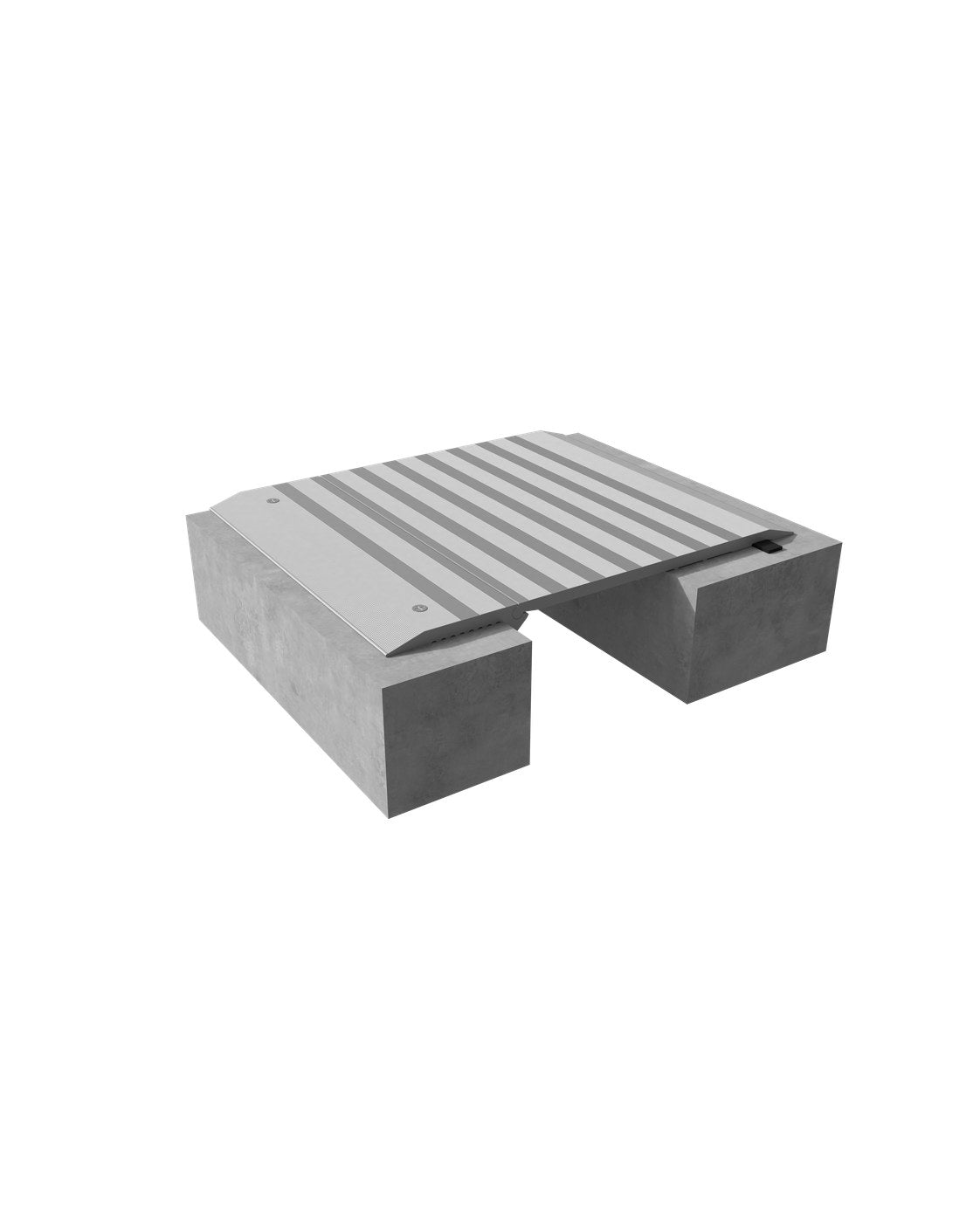 Tremco Willseal Protector Plate Hinged aluminum expansion joint cover plate installed floor to floor without block-outs