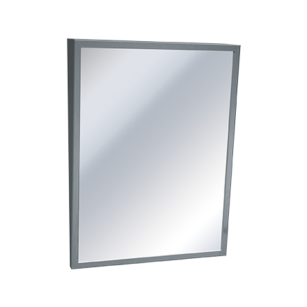 ASI 0535 fixed tilt washroom mirror with stainless steel frame