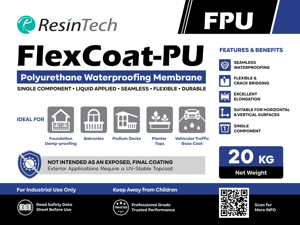 ResinTech FLEXCOAT-PU Single-Component Polyurethane Waterproofing Membrane
