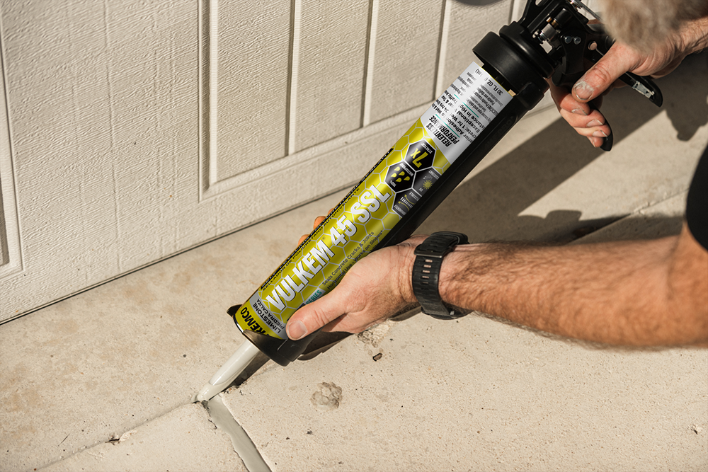 Tremco Vulkem 45SSL sealant in a horizontal concrete expansion joint