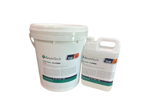 ResinTech UV Resistant TRANSPARENT UNIVERSAL EPOXY 100% SOLIDS ( TUE ) 15L - 4 Gals - Canopus Supply Inc