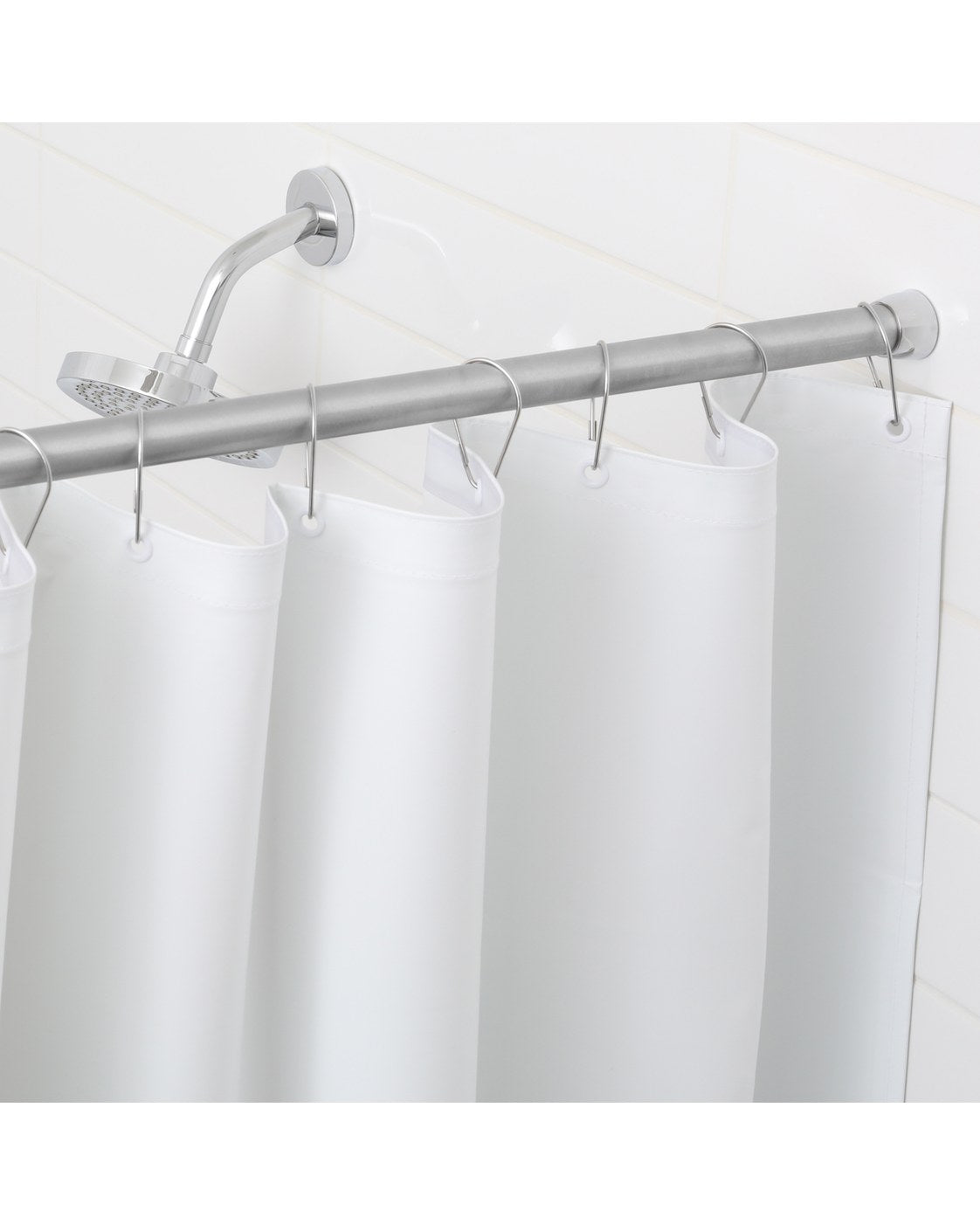 Bobrick 204 matte white vinyl shower curtain with grommets
