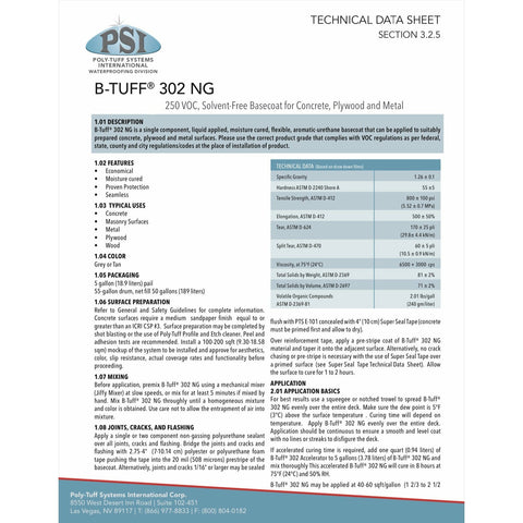 B - TUFF® 302 NG Single Component Solvent - Free Basecoat for Concrete, Plywood and Metal - Canopus Supply Inc