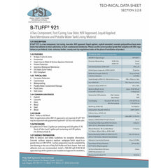 B - TUFF® 921 A Two Component, Fast Curing, Low Odor, NSF Approved, Liquid - Applied - Canopus Supply Inc