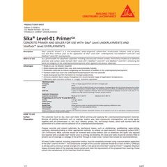 Sika® Level - 01 Primer CA one - component, water - dispersed, solvent - free, acrylic - based solution used to prime - Canopus Supply Inc